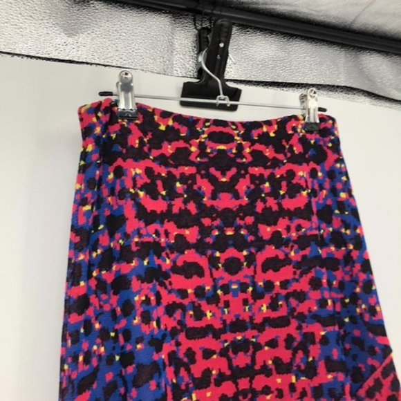 M  Missoni Bright Multicolor Jacquard Knit flared Midi skirt Red Blue inkblot 42 - Picture 11 of 14